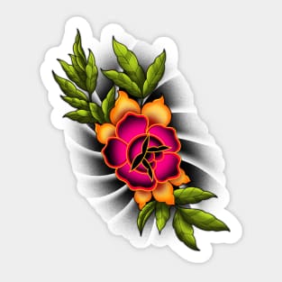 Neo trad trad rose mashup Sticker